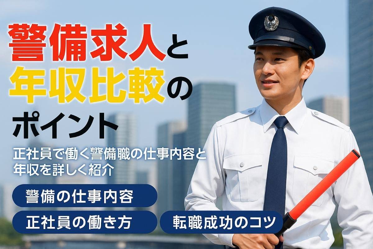 警備の求人正社員の仕事内容や年収比較と転職成功のポイントを徹底解説