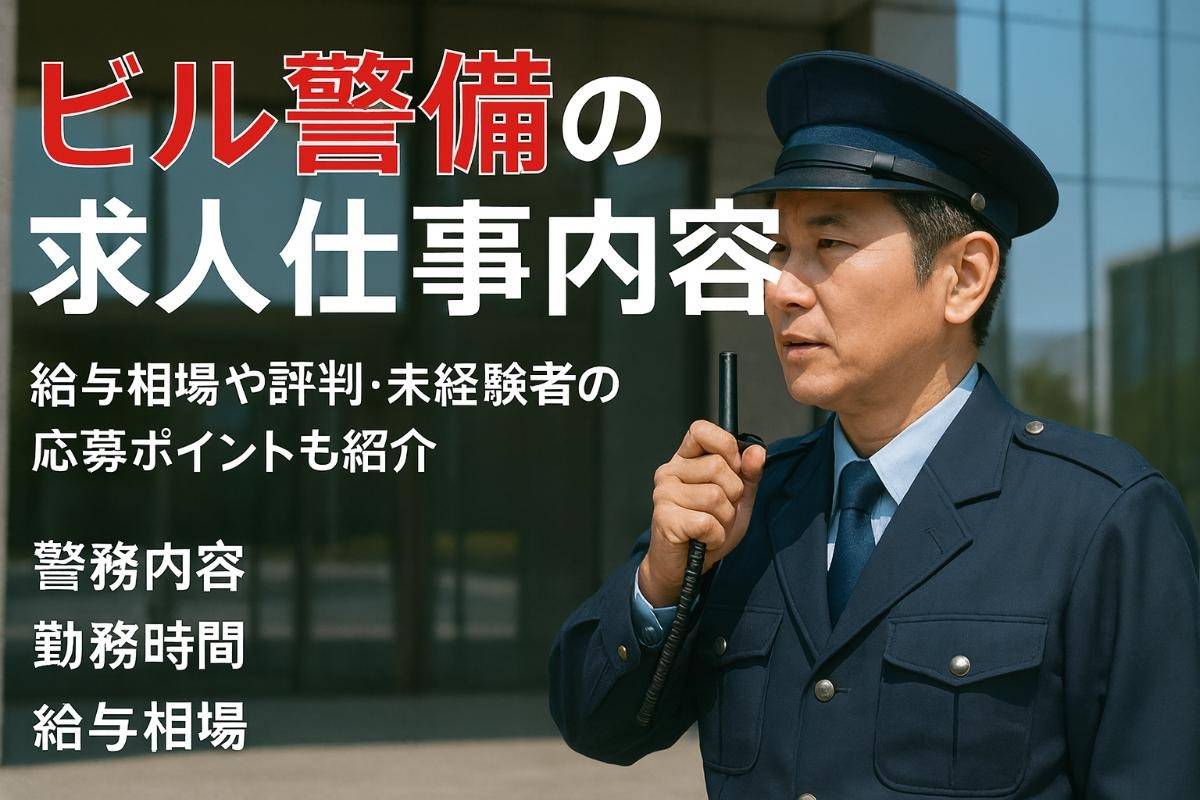 ビル警備の求人の仕事内容や資格と給与比較！未経験OKの働き方や応募の流れも解説